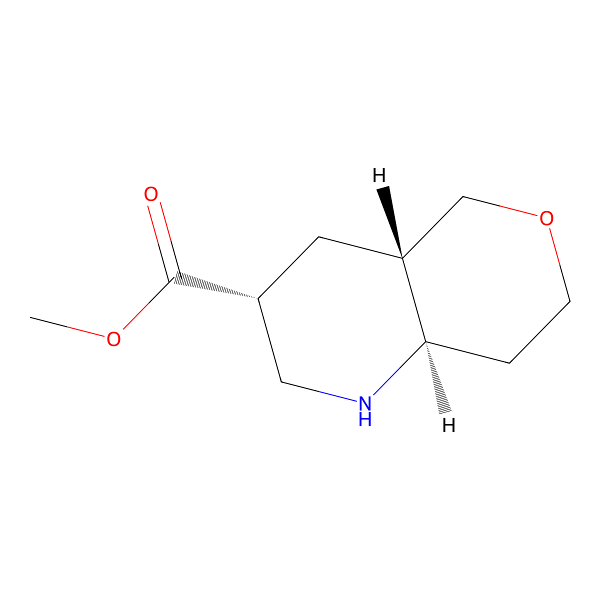 rac-methyl (3R,4aS,8aR)-octahydro-1H-pyrano[4,3-b]pyridine-3-carboxylate molecular structure, CAS 2378490-26-5