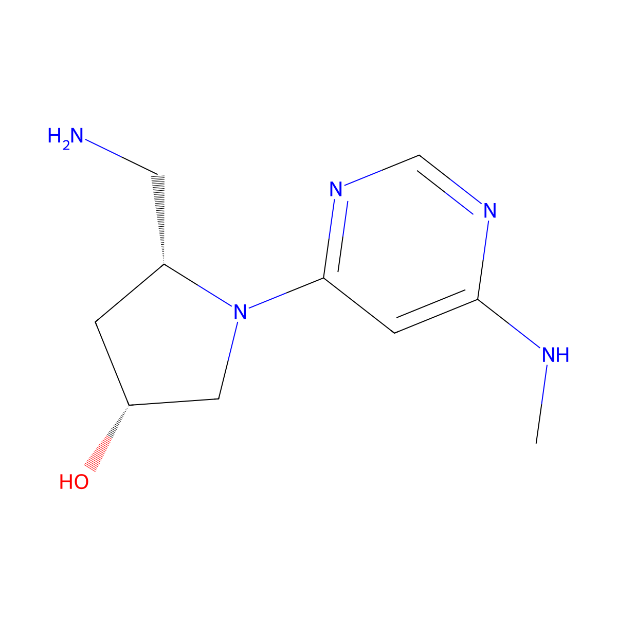 (3R,5R)-5-(aminomethyl)-1-[6-(methylamino)pyrimidin-4-yl]pyrrolidin-3-ol molecular structure, CAS 2378490-27-6