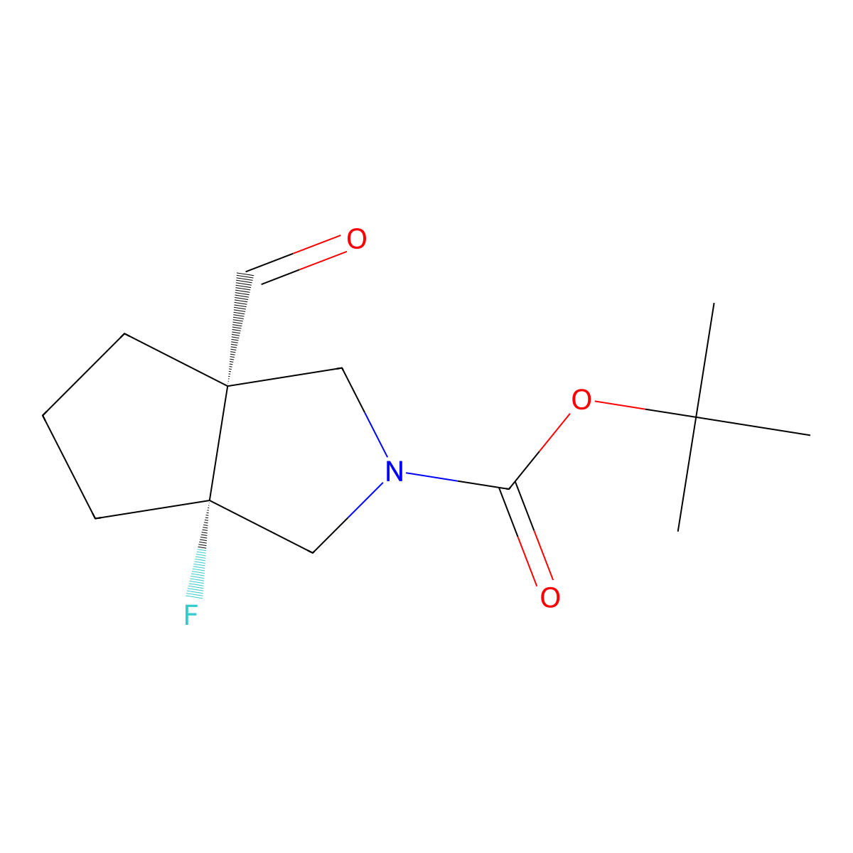Tert-butyl (3aR,6aS)-3a-fluoro-6a-formyl-3,4,5,6-tetrahydro-1H-cyclopenta[c]pyrrole-2-carboxylate molecular structure, CAS 2378490-35-6