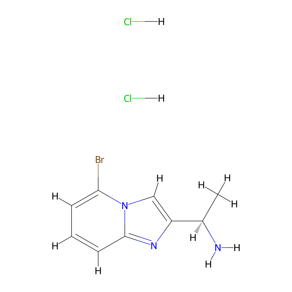 (1R)-1-(5-Bromoimidazo[1,2-a]pyridin-2-yl)ethanamine;dihydrochloride molecular structure, CAS 2378490-36-7