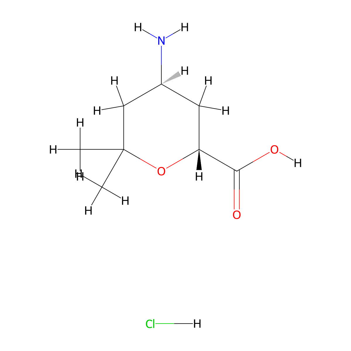 rac-(2R,4S)-4-amino-6,6-dimethyloxane-2-carboxylic acid hydrochloride molecular structure, CAS 2378490-47-0