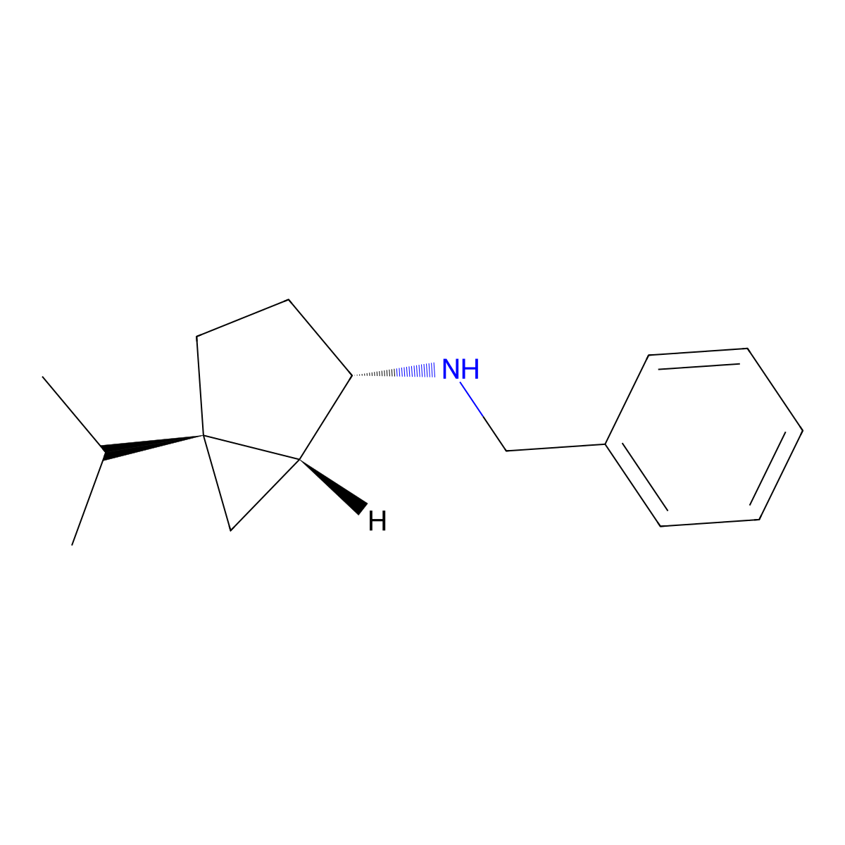 rac-(1R,2S,5S)-N-benzyl-5-(propan-2-yl)bicyclo[3.1.0]hexan-2-amine molecular structure, CAS 2378490-51-6