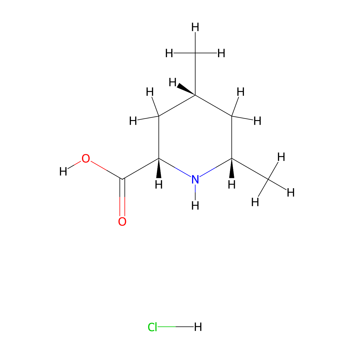 (2S,4R,6S)-4,6-Dimethylpiperidine-2-carboxylic acid;hydrochloride molecular structure, CAS 2378490-55-0