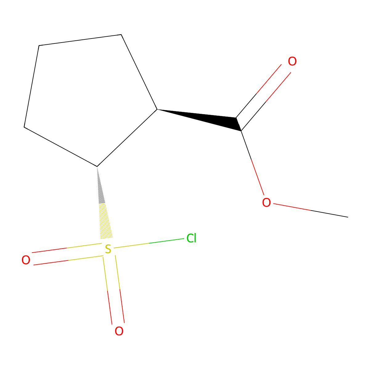 rac-methyl (1R,2S)-2-(chlorosulfonyl)cyclopentane-1-carboxylate molecular structure, CAS 2378490-63-0