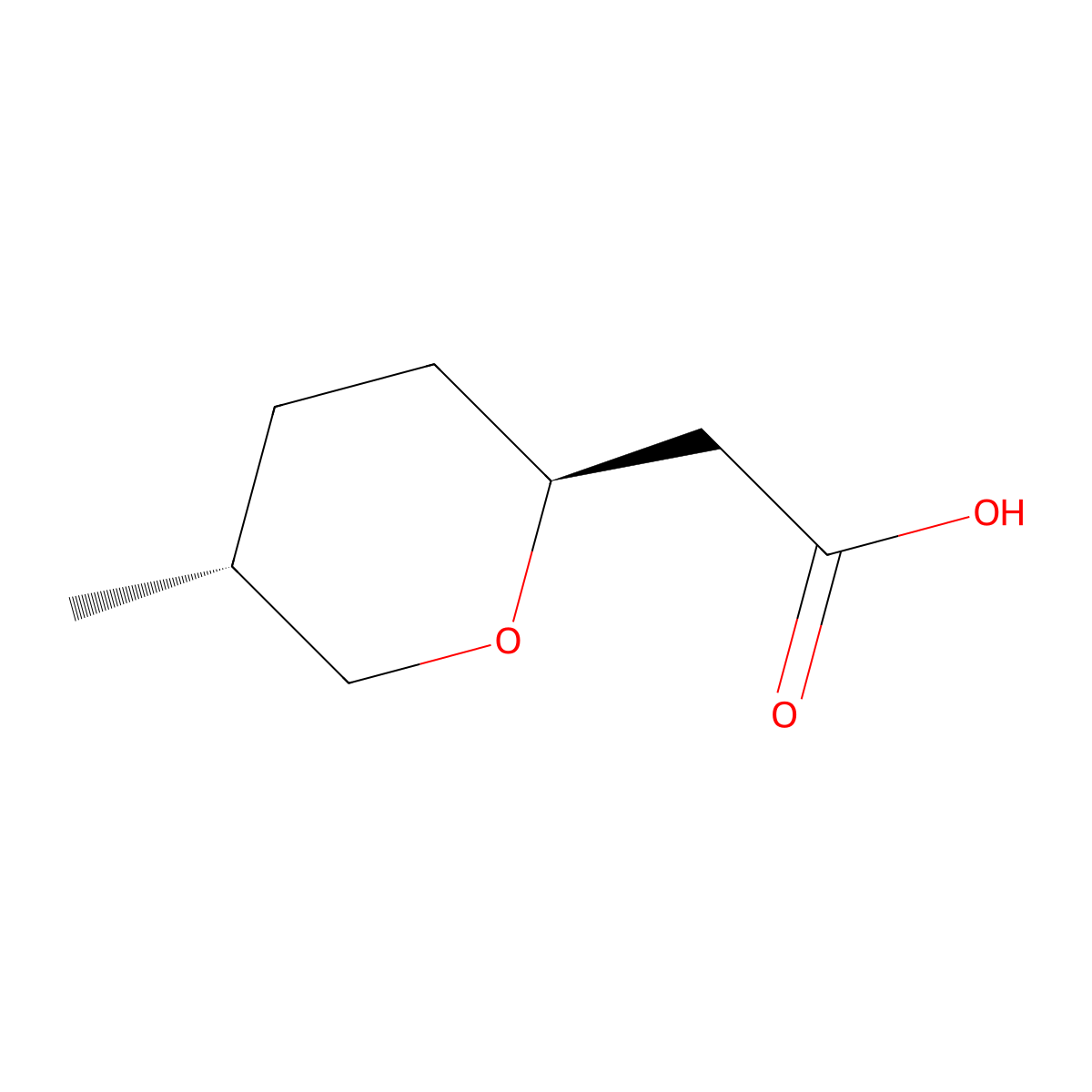 2-[(2S,5R)-5-Methyloxan-2-yl]acetic acid molecular structure, CAS 2378490-64-1