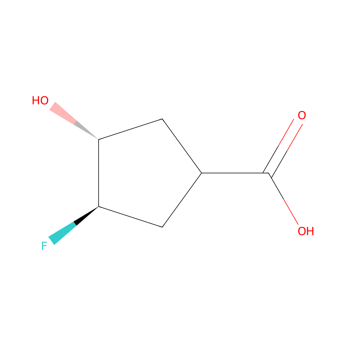 rac-(3R,4R)-3-fluoro-4-hydroxycyclopentane-1-carboxylic acid molecular structure, CAS 2378496-94-5