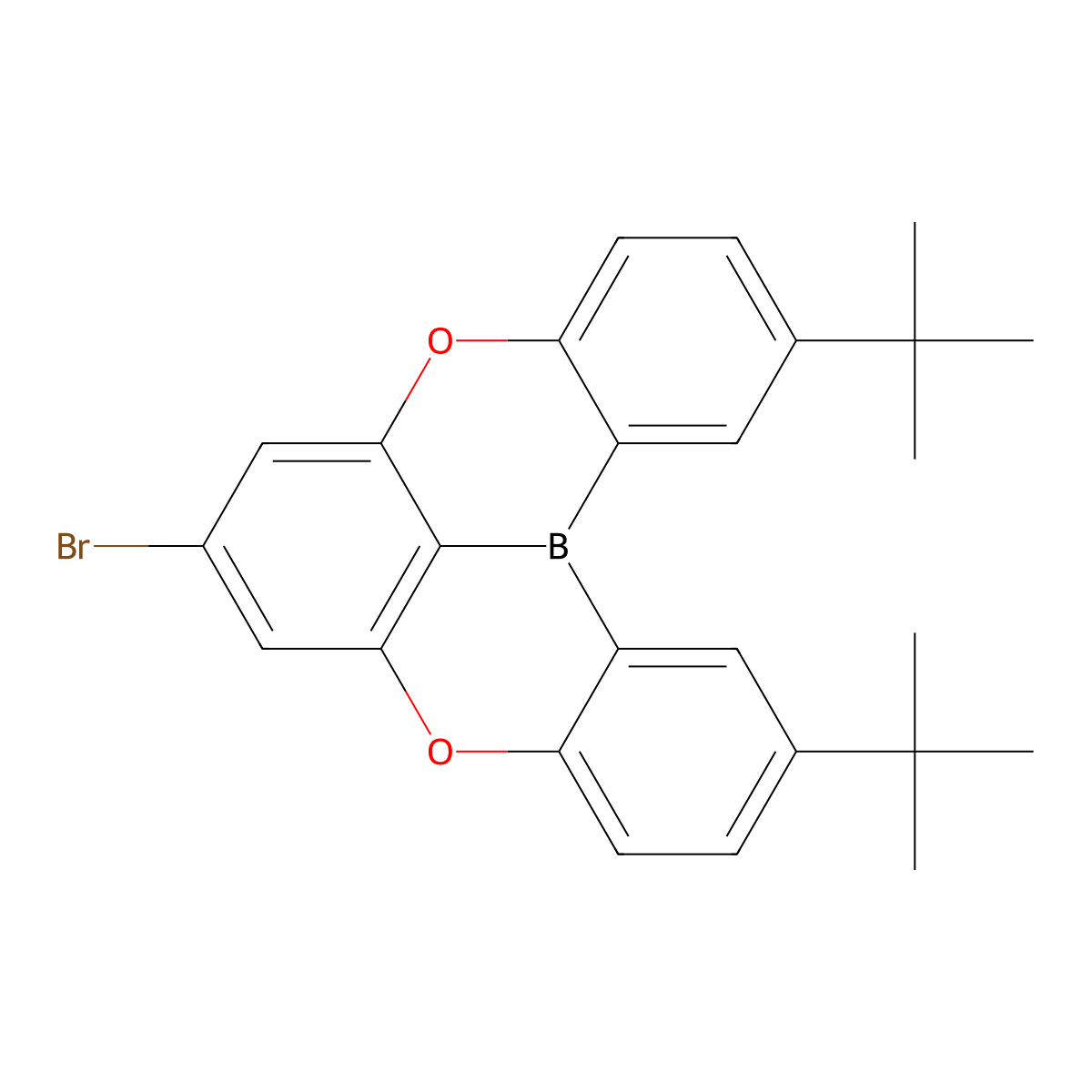 7-Bromo-2,12-di-tert-butyl-5,9-dioxa-13b-boranaphtho[3,2,1-de]anthracene molecular structure, CAS 2378498-93-0