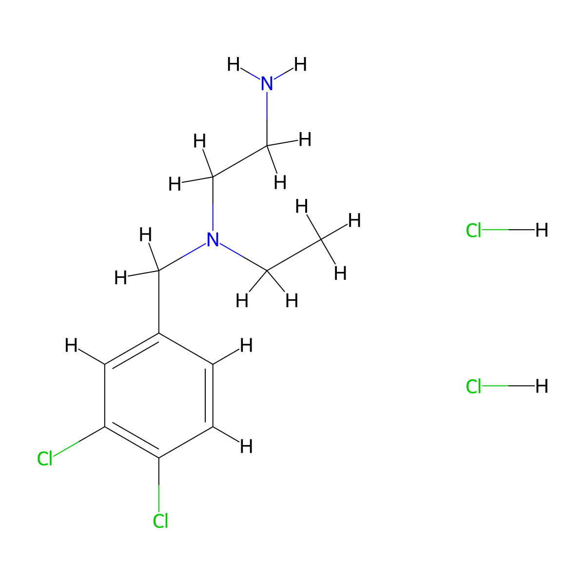 (2-Aminoethyl)((3,4-dichlorophenyl)methyl)ethylamine dihydrochloride molecular structure, CAS 2378501-04-1