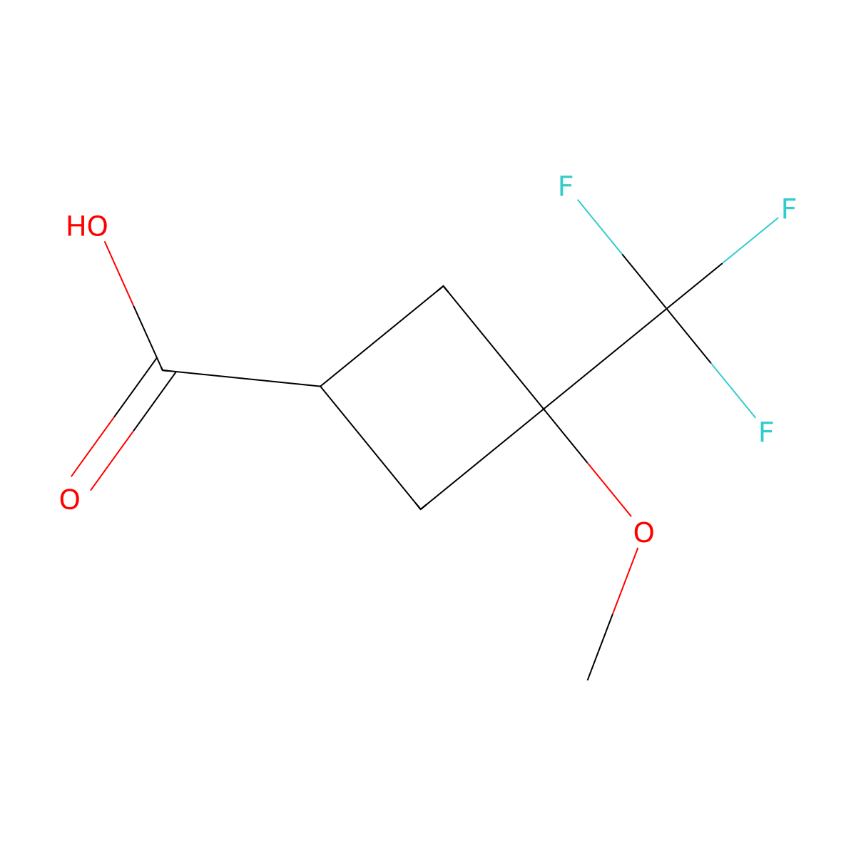(1s,3s)-3-Methoxy-3-(trifluoromethyl)cyclobutane-1-carboxylic acid molecular structure, CAS 2378501-18-7