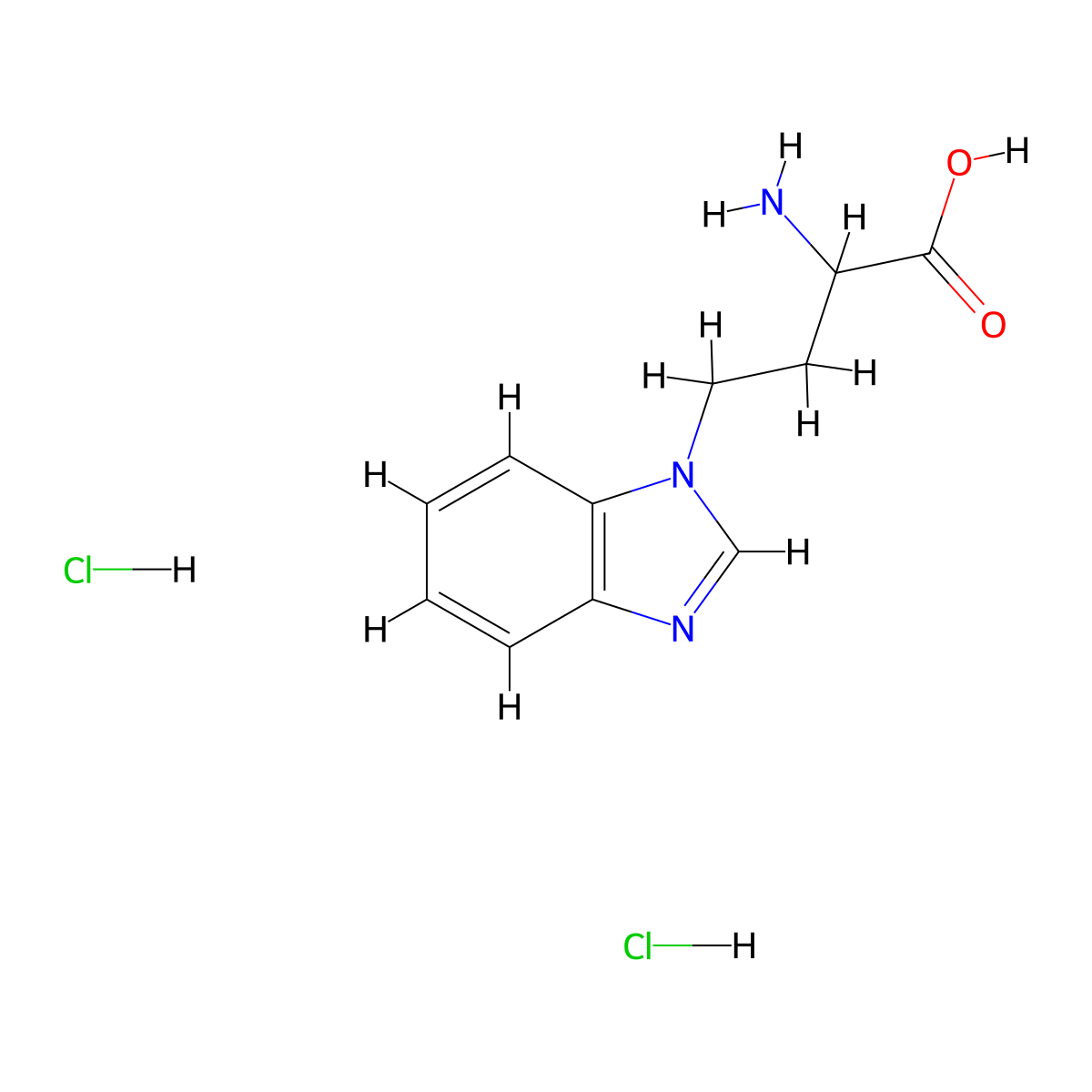 2-Amino-4-(benzimidazol-1-yl)butanoic acid;dihydrochloride molecular structure, CAS 2378501-20-1