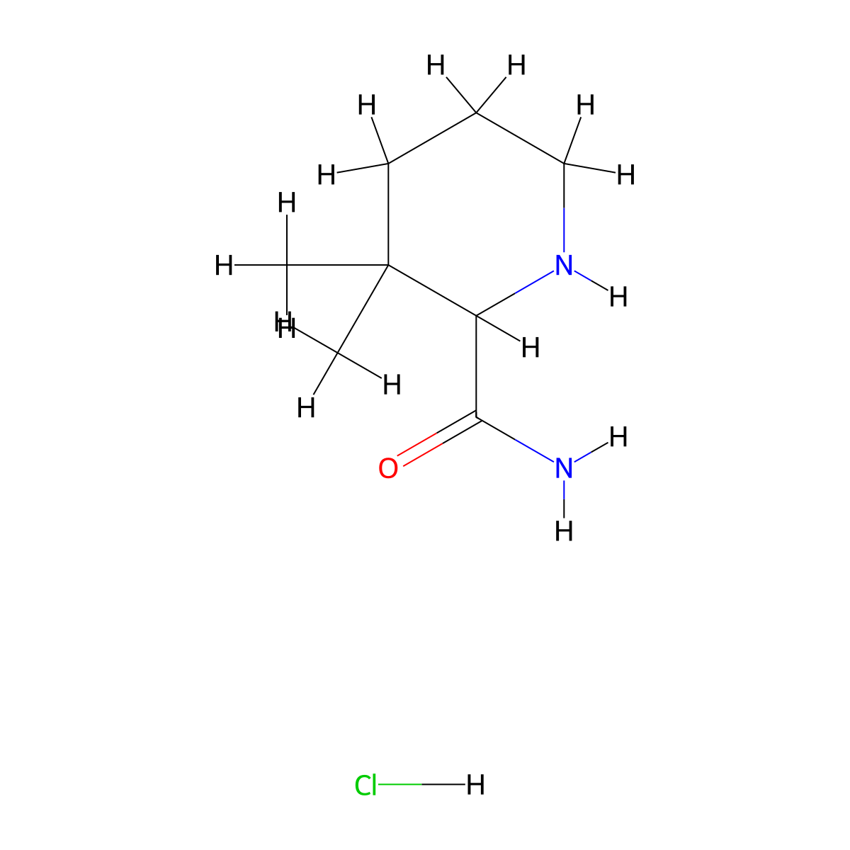 3,3-Dimethylpiperidine-2-carboxamide hydrochloride molecular structure, CAS 2378501-38-1