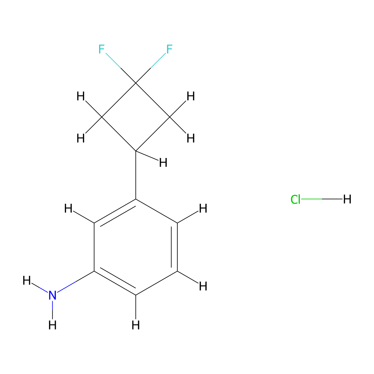 3-(3,3-Difluorocyclobutyl)aniline hydrochloride molecular structure, CAS 2378501-41-6