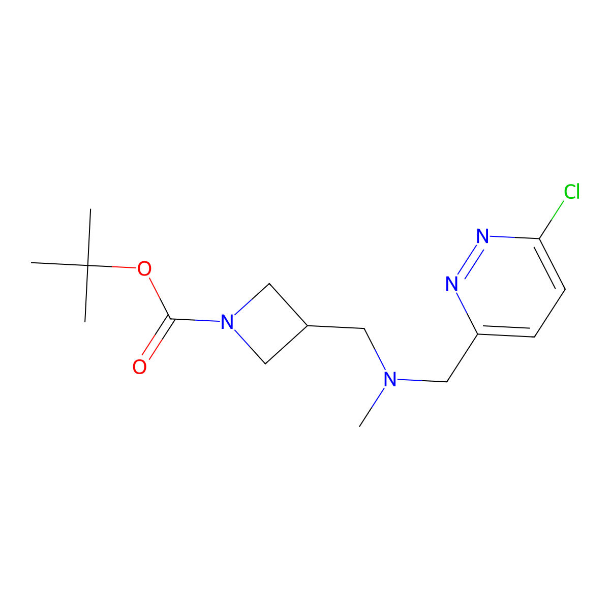 Tert-butyl 3-({[(6-chloropyridazin-3-yl)methyl](methyl)amino}methyl)azetidine-1-carboxylate molecular structure, CAS 2378501-43-8