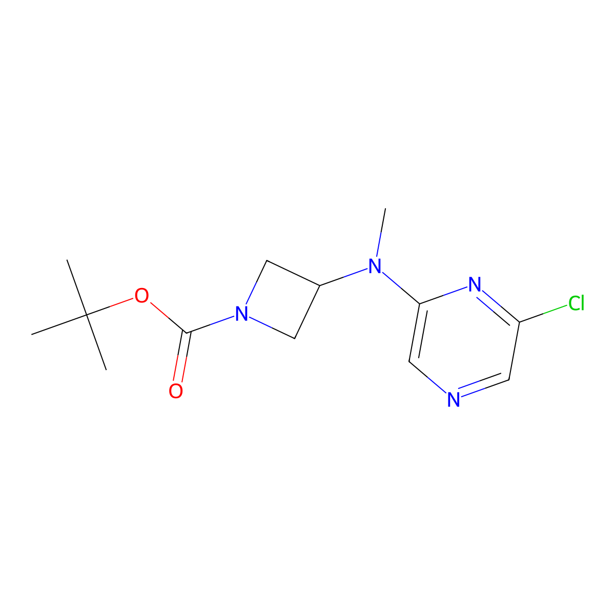 Tert-butyl 3-[(6-chloropyrazin-2-yl)(methyl)amino]azetidine-1-carboxylate molecular structure, CAS 2378501-49-4