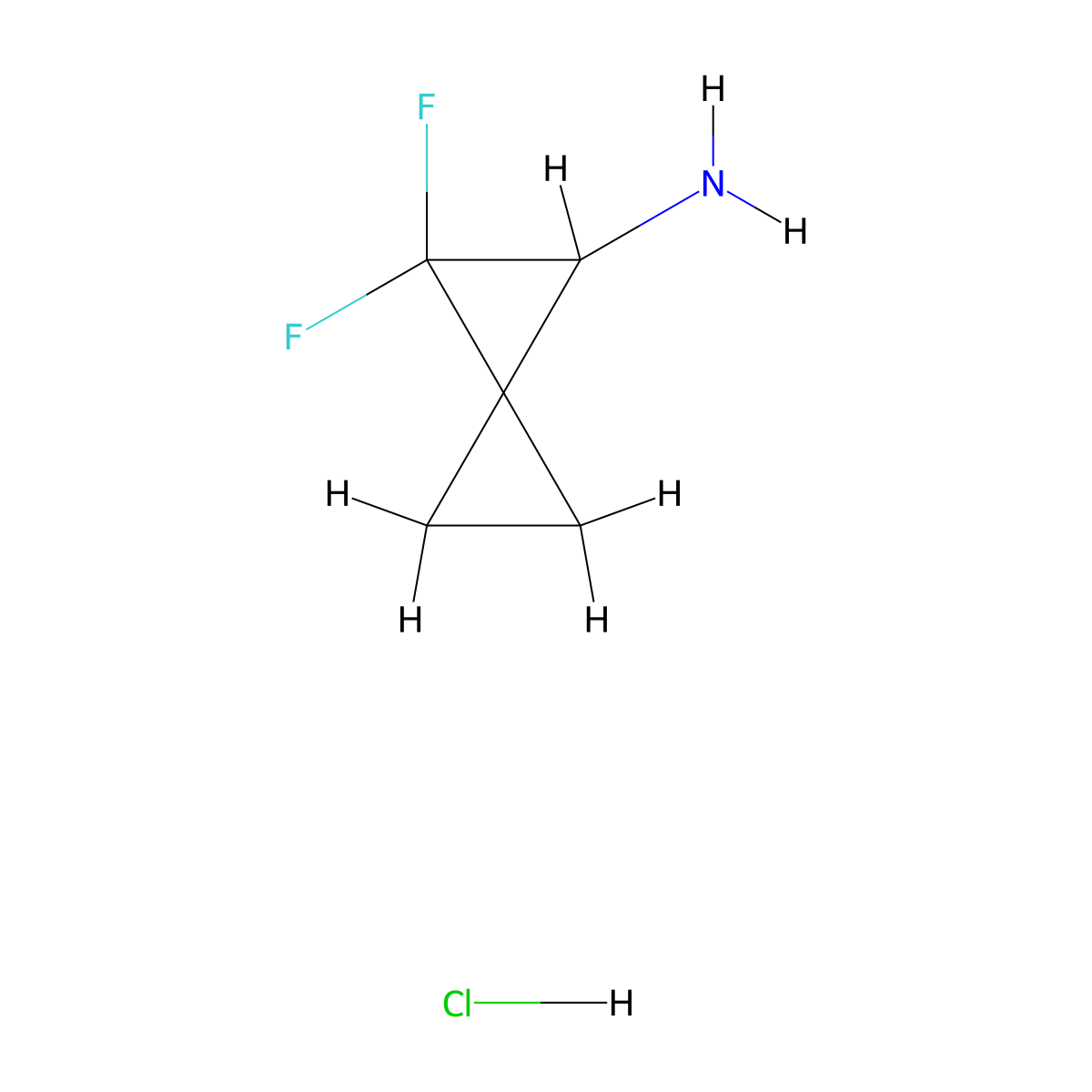 2,2-Difluorospiro[2.2]pentan-1-amine hydrochloride molecular structure, CAS 2378501-57-4