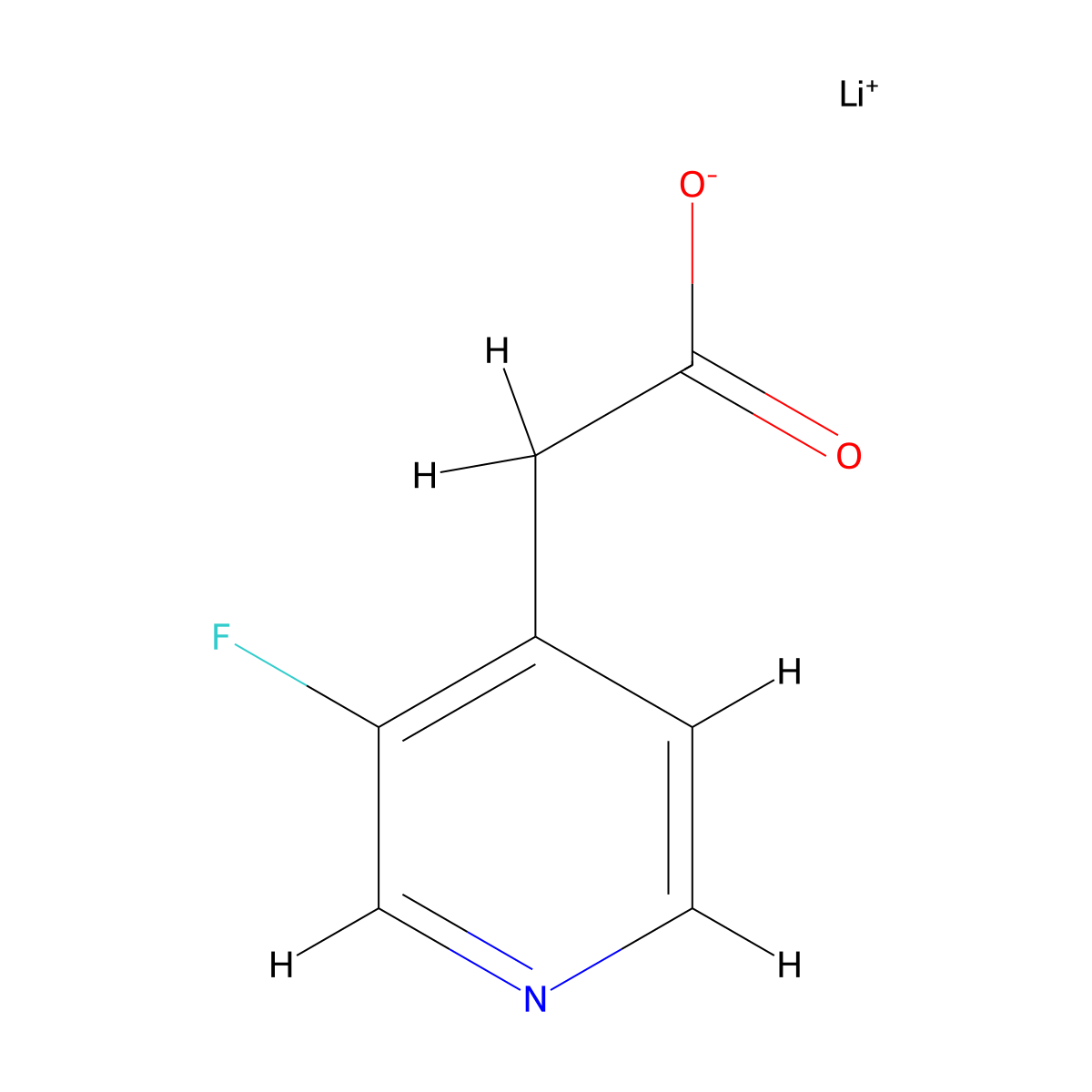 Lithium 2-(3-fluoropyridin-4-yl)acetate molecular structure, CAS 2378501-58-5