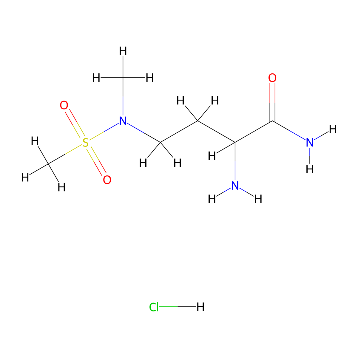 2-amino-4-(N-methylmethanesulfonamido)butanamide hydrochloride molecular structure, CAS 2378501-70-1