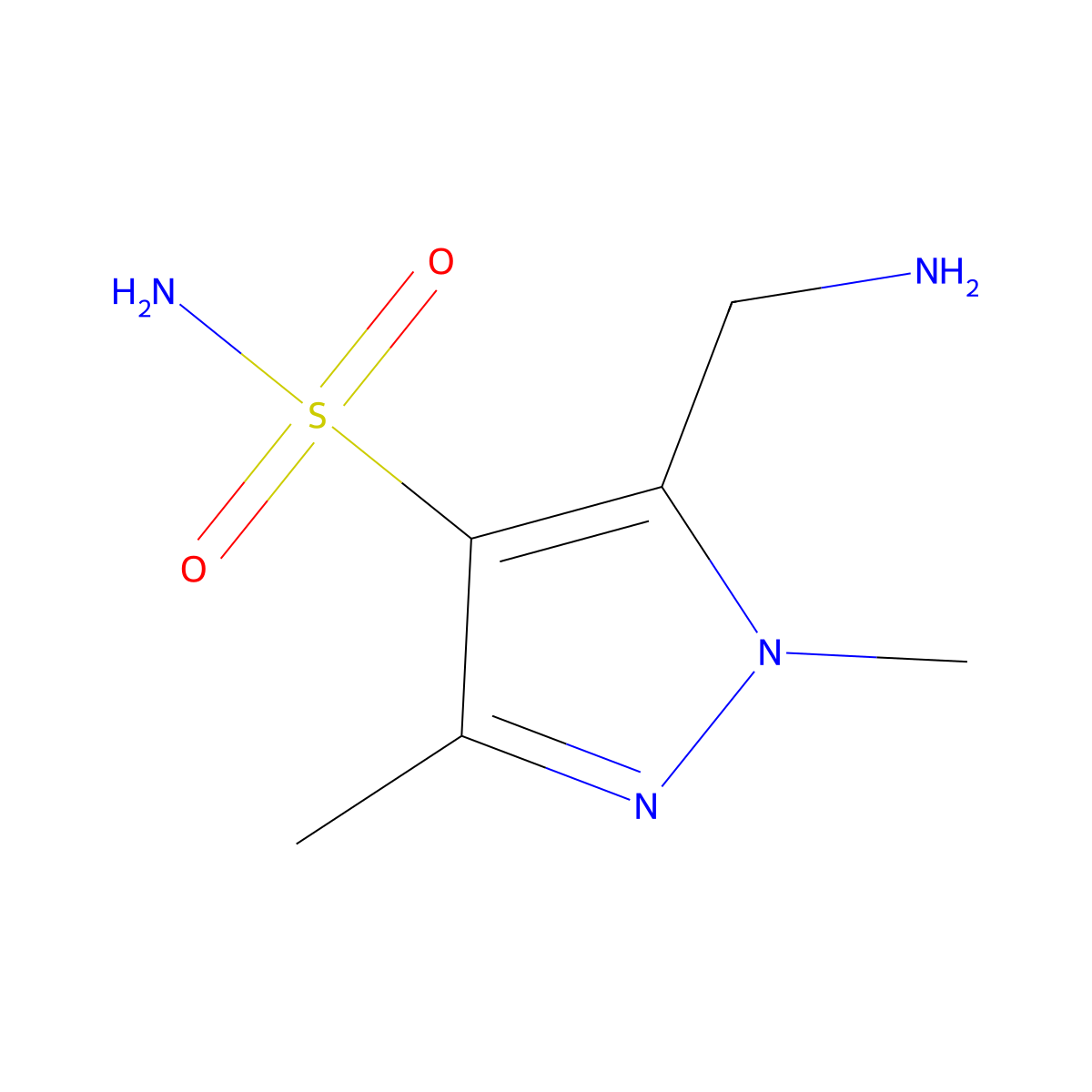 5-(aminomethyl)-1,3-dimethyl-1H-pyrazole-4-sulfonamide molecular structure, CAS 2378501-71-2