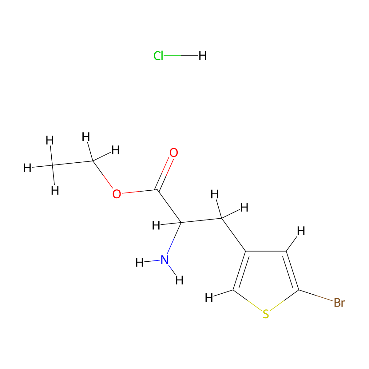 Ethyl2-amino-3-(5-bromothiophen-3-yl)propanoatehydrochloride molecular structure, CAS 2378501-73-4