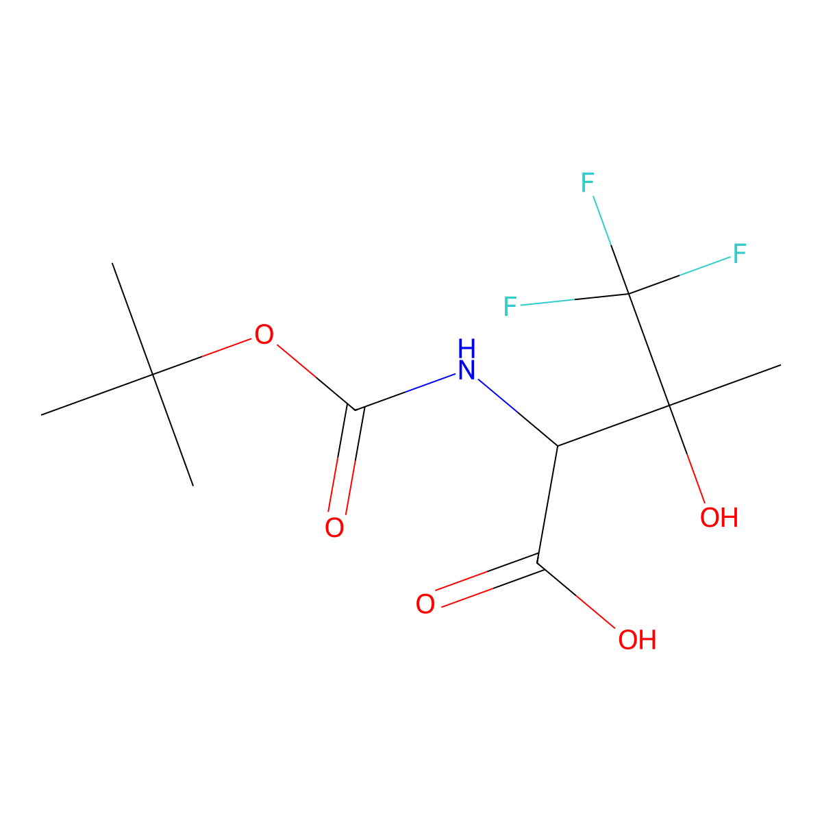 2-{[(Tert-butoxy)carbonyl]amino}-4,4,4-trifluoro-3-hydroxy-3-methylbutanoic acid molecular structure, CAS 2378501-77-8