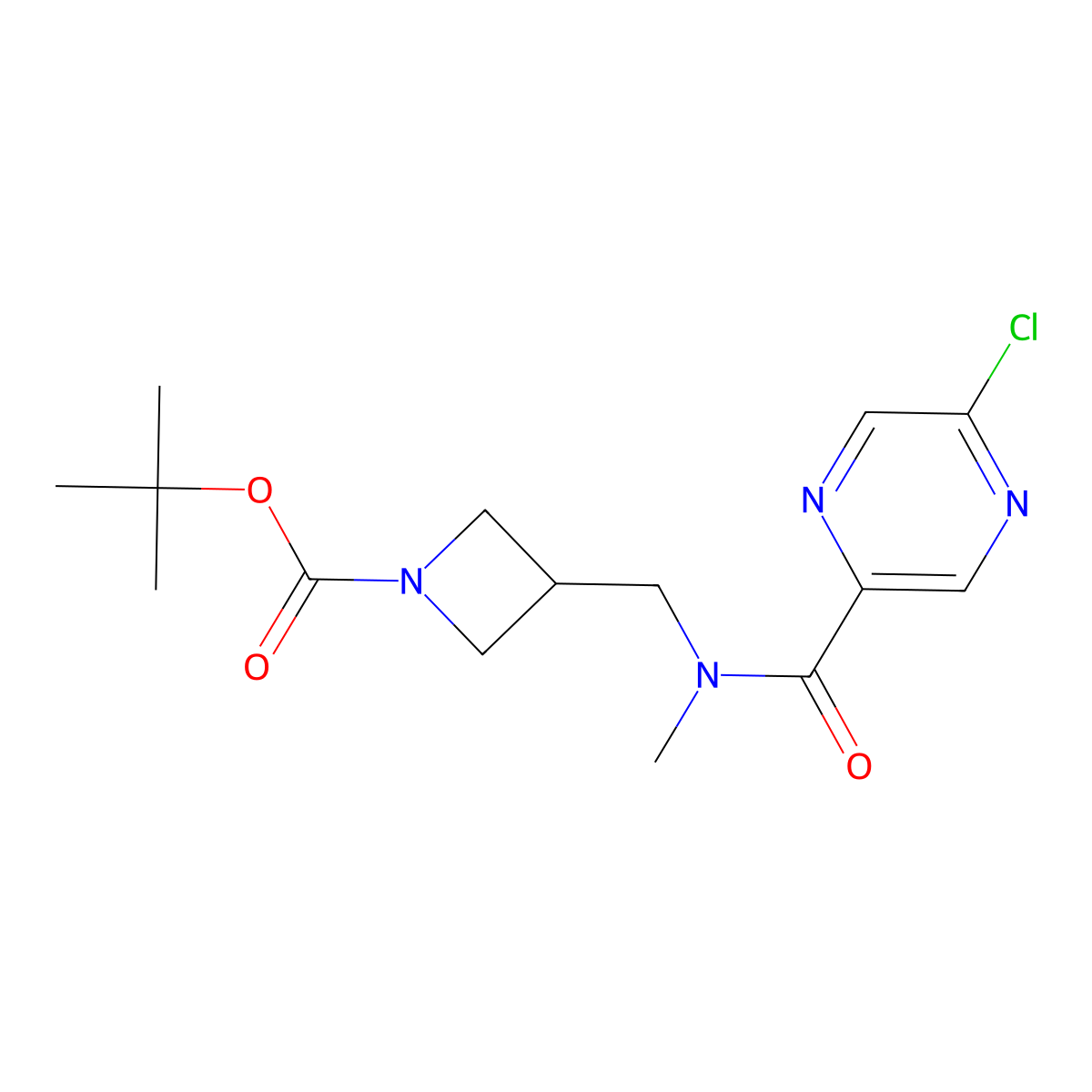 Tert-butyl 3-[[(5-chloropyrazine-2-carbonyl)-methylamino]methyl]azetidine-1-carboxylate molecular structure, CAS 2378501-78-9