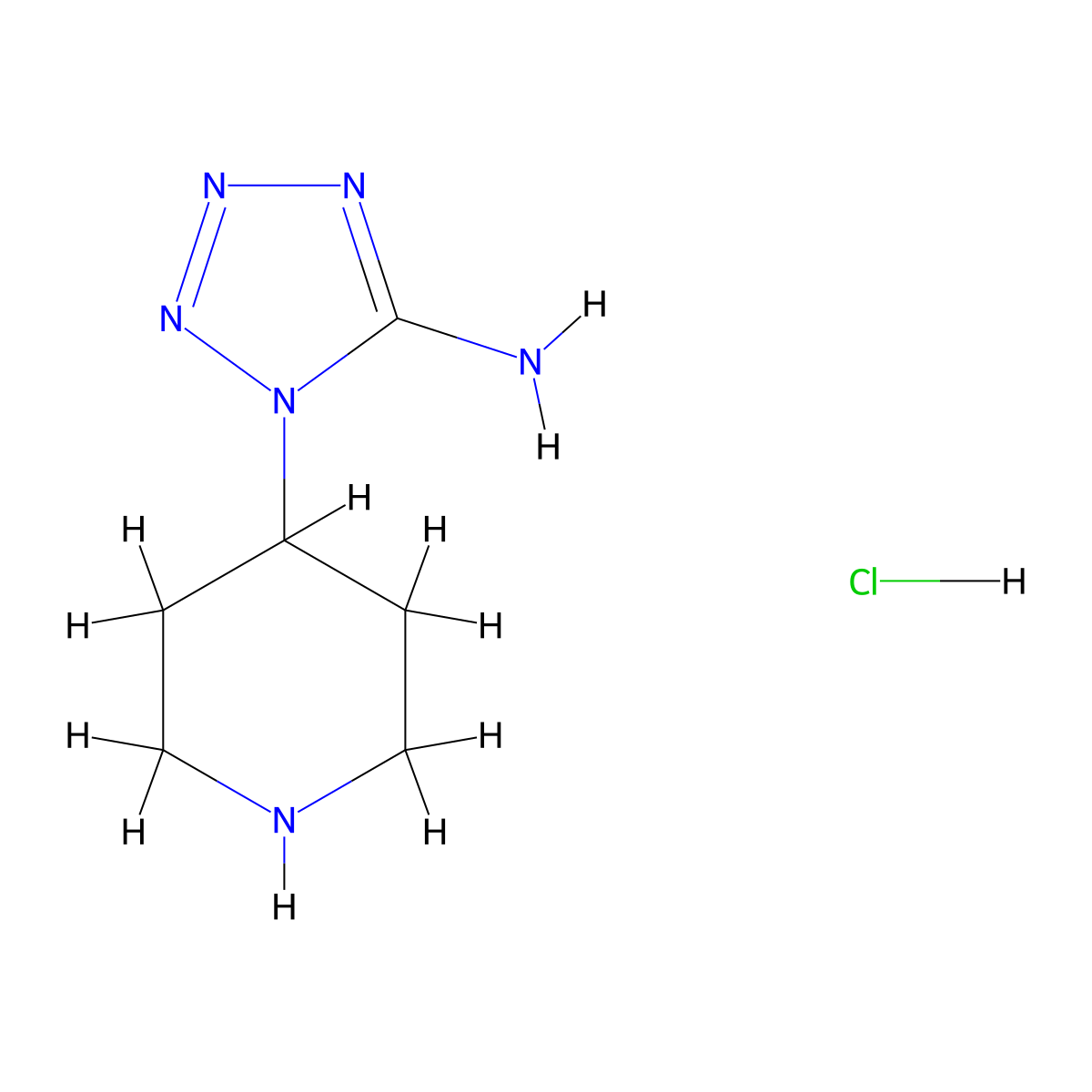 1-(piperidin-4-yl)-1H-1,2,3,4-tetrazol-5-amine hydrochloride molecular structure, CAS 2378501-79-0