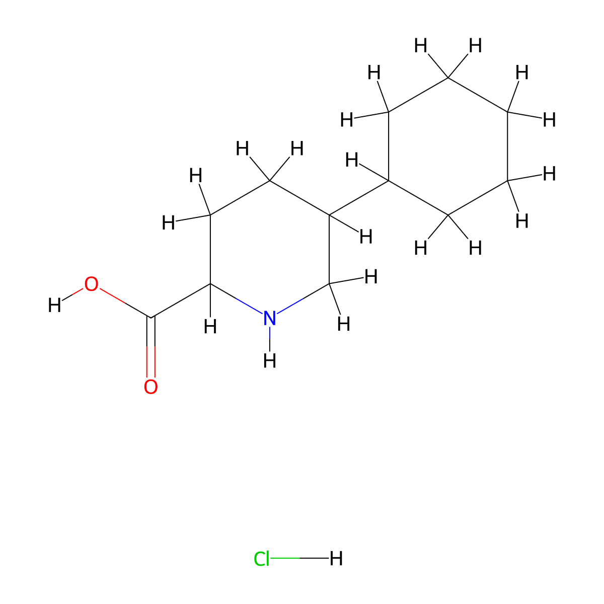5-Cyclohexylpiperidine-2-carboxylic acid hydrochloride molecular structure, CAS 2378501-80-3