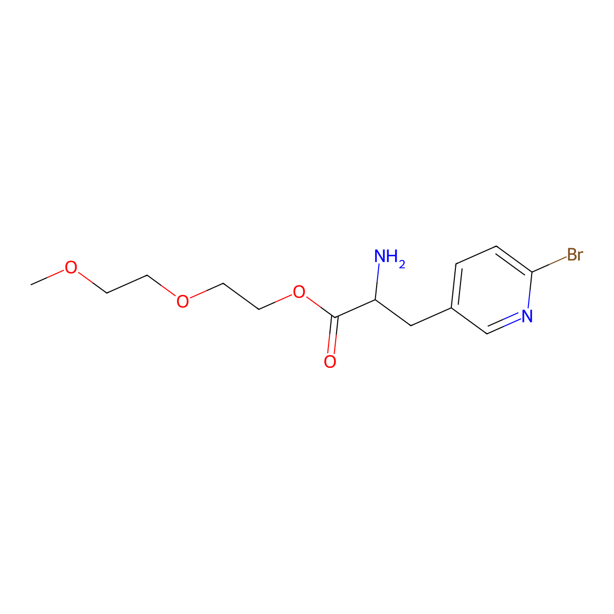 2-(2-Methoxyethoxy)ethyl2-amino-3-(6-bromopyridin-3-yl)propanoate molecular structure, CAS 2378501-83-6