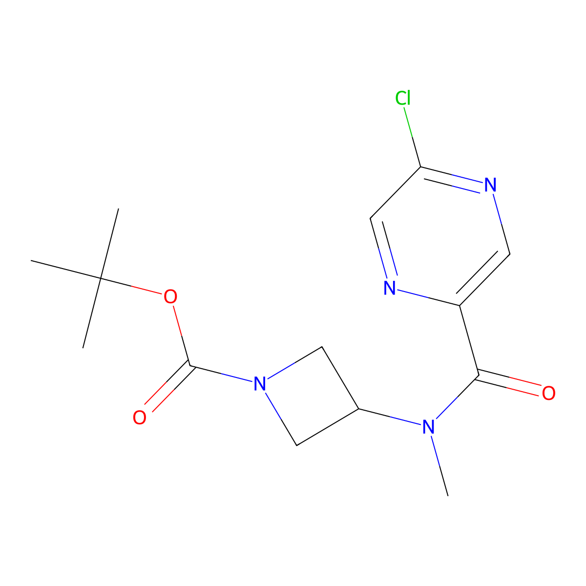 tert-butyl3-(N-methyl5-chloropyrazine-2-amido)azetidine-1-carboxylate molecular structure, CAS 2378501-87-0