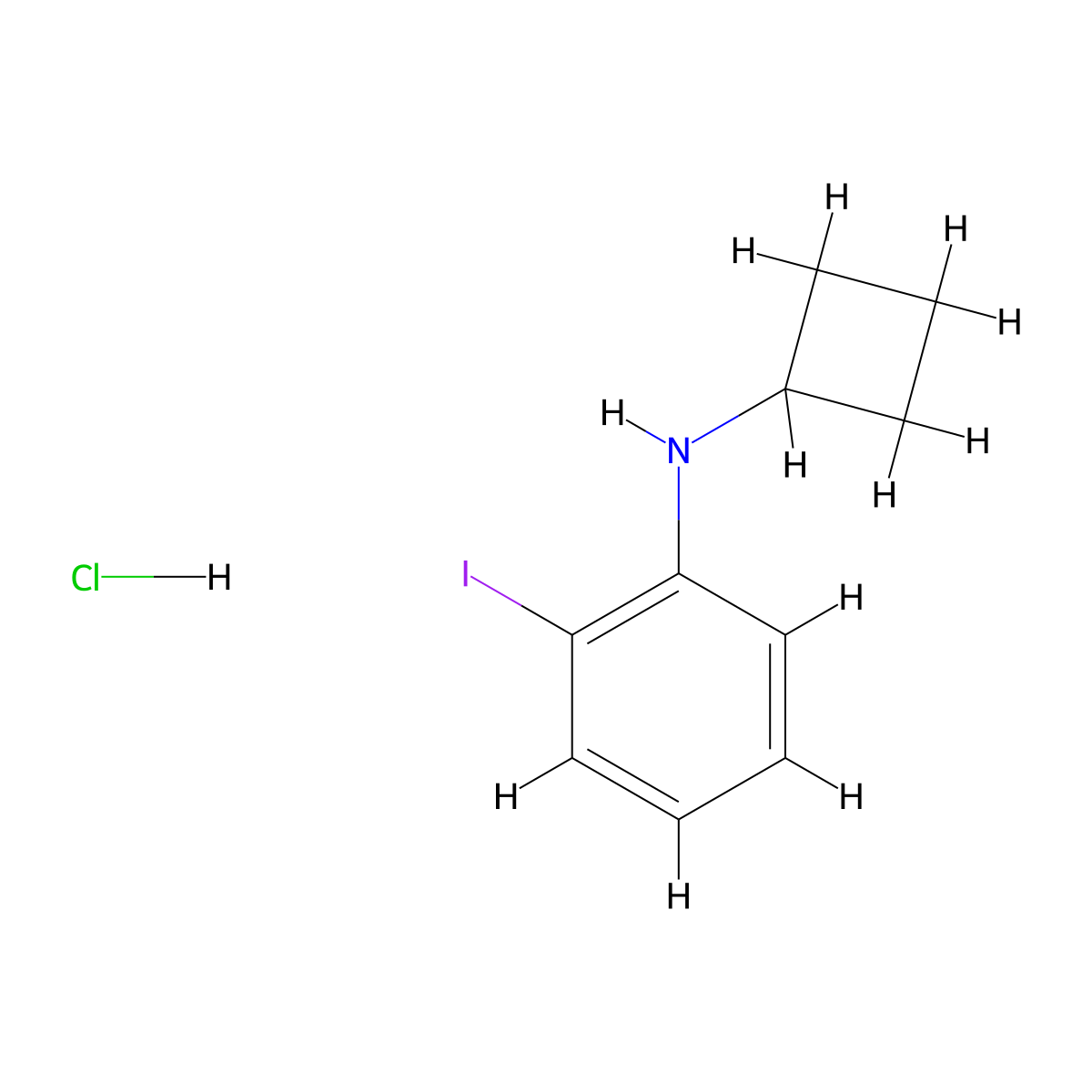 N-cyclobutyl-2-iodoaniline hydrochloride molecular structure, CAS 2378501-91-6