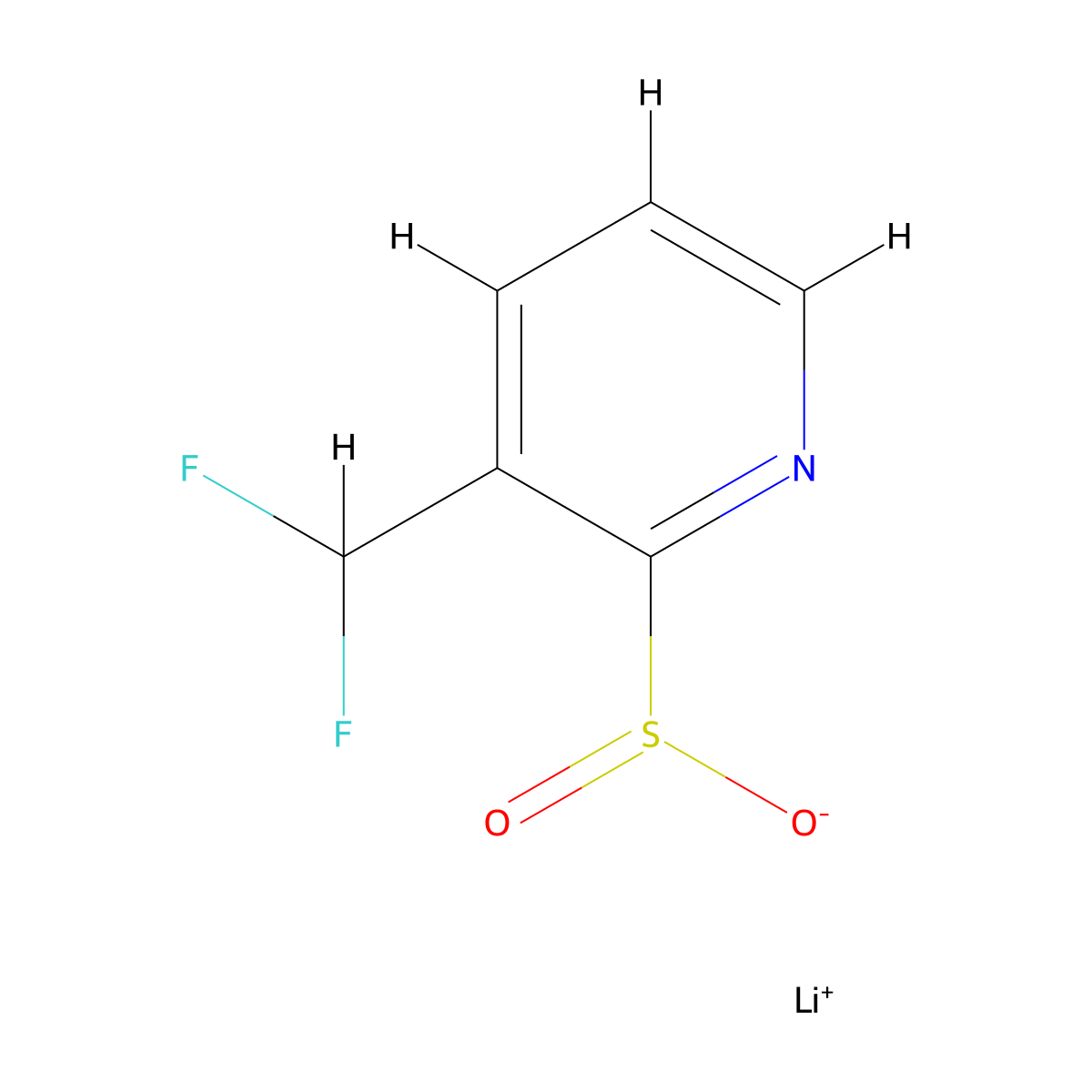 Lithium(1+) 3-(difluoromethyl)pyridine-2-sulfinate molecular structure, CAS 2378501-93-8