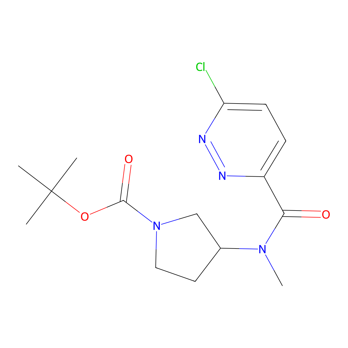 tert-butyl3-(N-methyl6-chloropyridazine-3-amido)pyrrolidine-1-carboxylate molecular structure, CAS 2378502-12-4