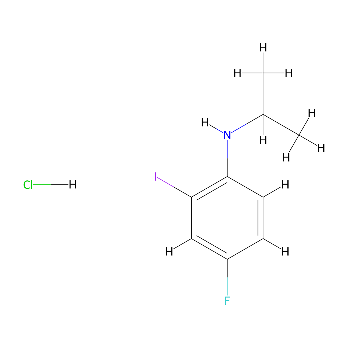 4-fluoro-2-iodo-N-(propan-2-yl)aniline hydrochloride molecular structure, CAS 2378502-14-6