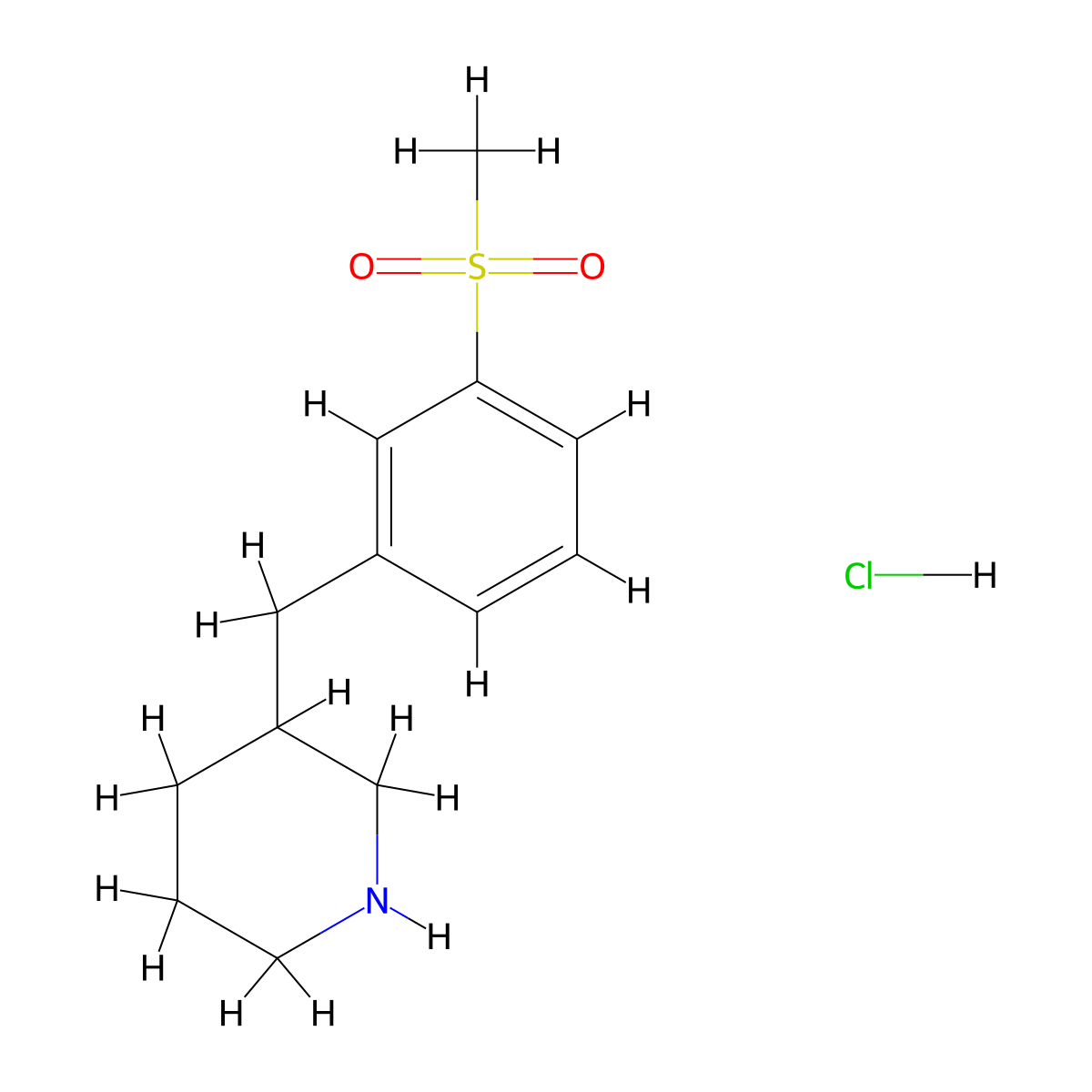 3-[(3-Methanesulfonylphenyl)methyl]piperidine hydrochloride molecular structure, CAS 2378502-15-7