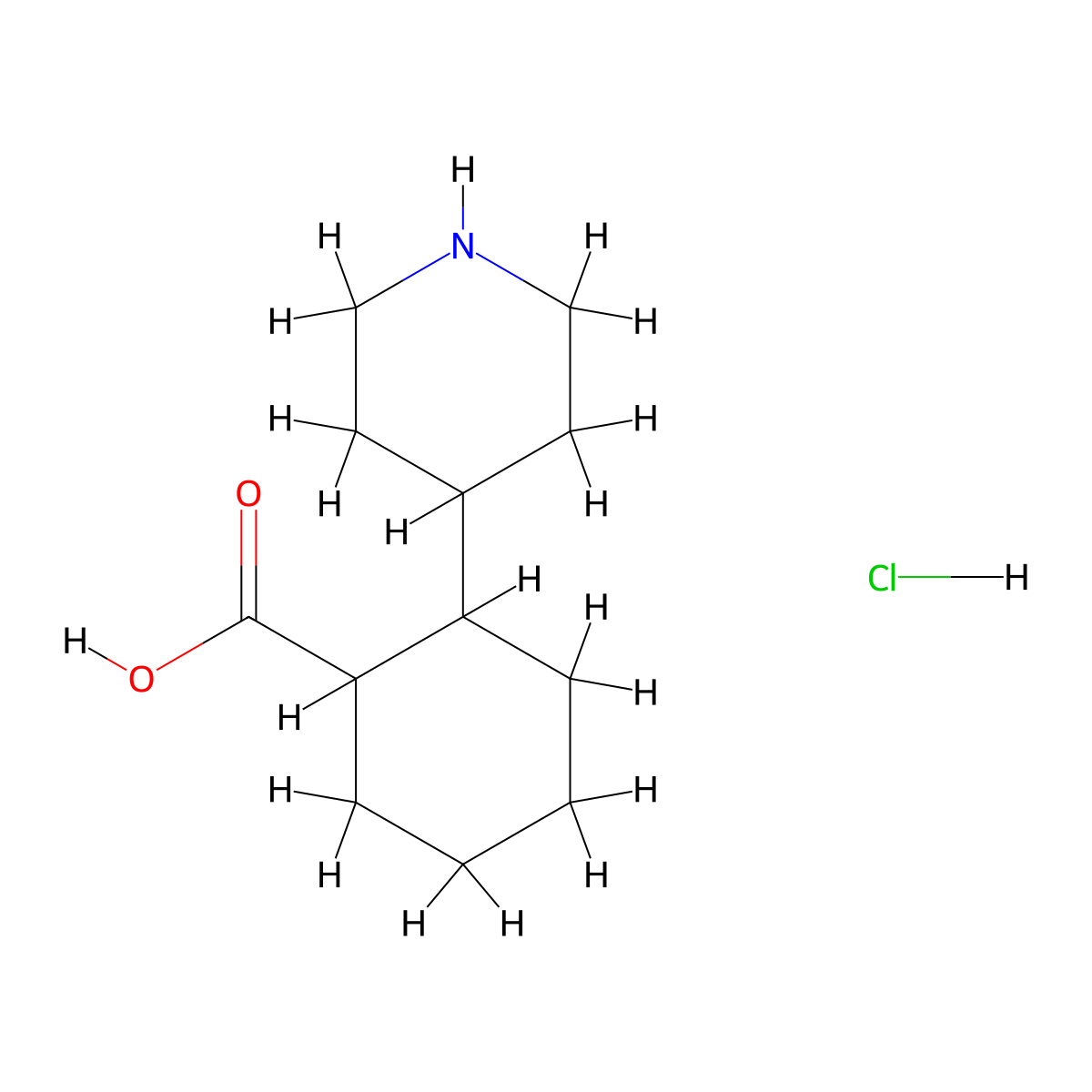 2-(Piperidin-4-yl)cyclohexane-1-carboxylic acid hydrochloride molecular structure, CAS 2378502-19-1