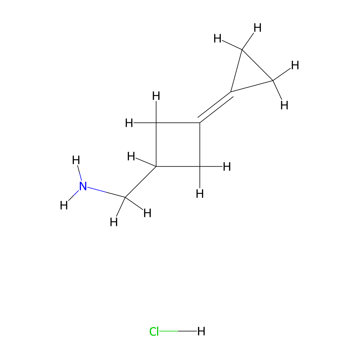 (3-Cyclopropylidenecyclobutyl)methanamine hydrochloride molecular structure, CAS 2378502-25-9