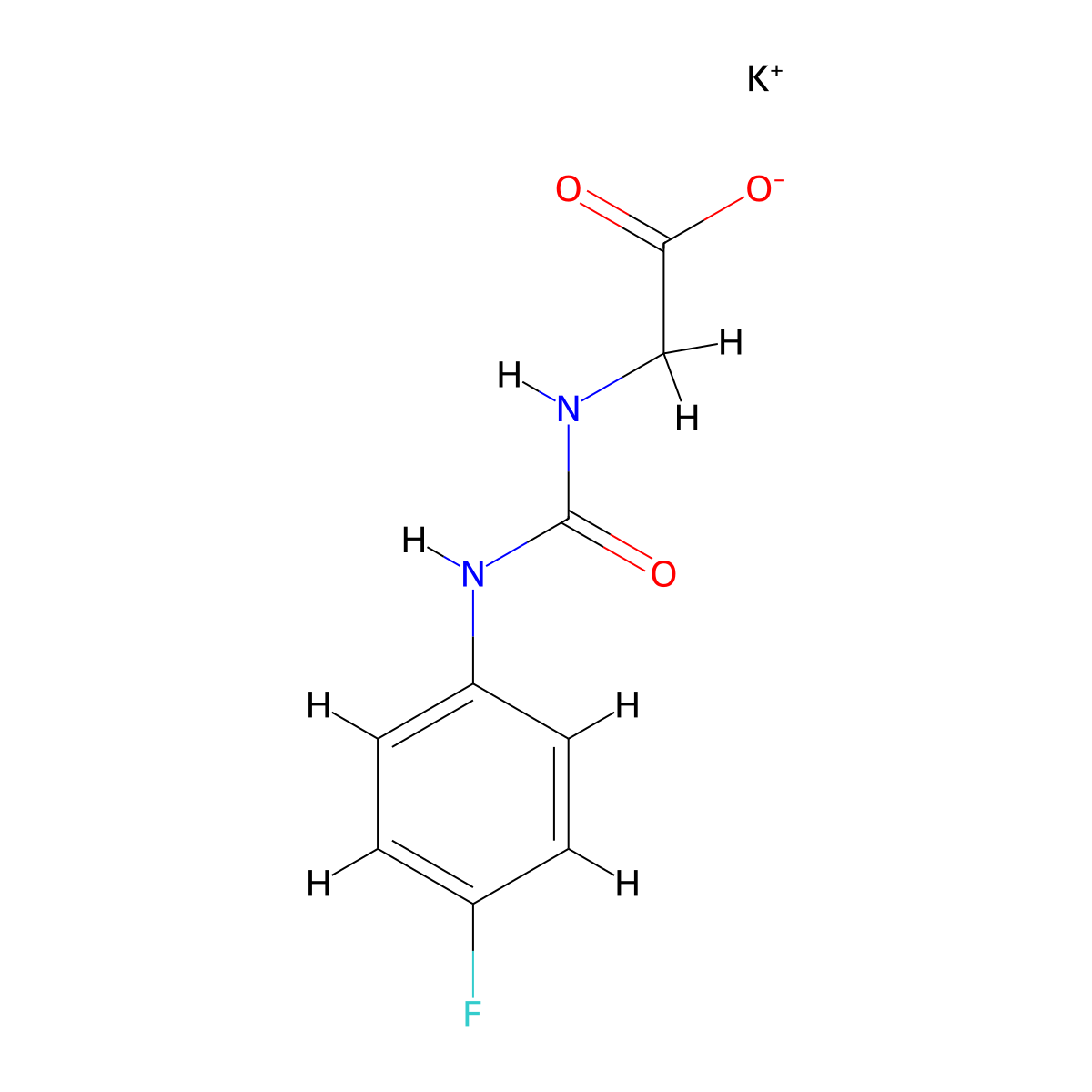 Potassium2-{[(4-fluorophenyl)carbamoyl]amino}acetate molecular structure, CAS 2378502-33-9