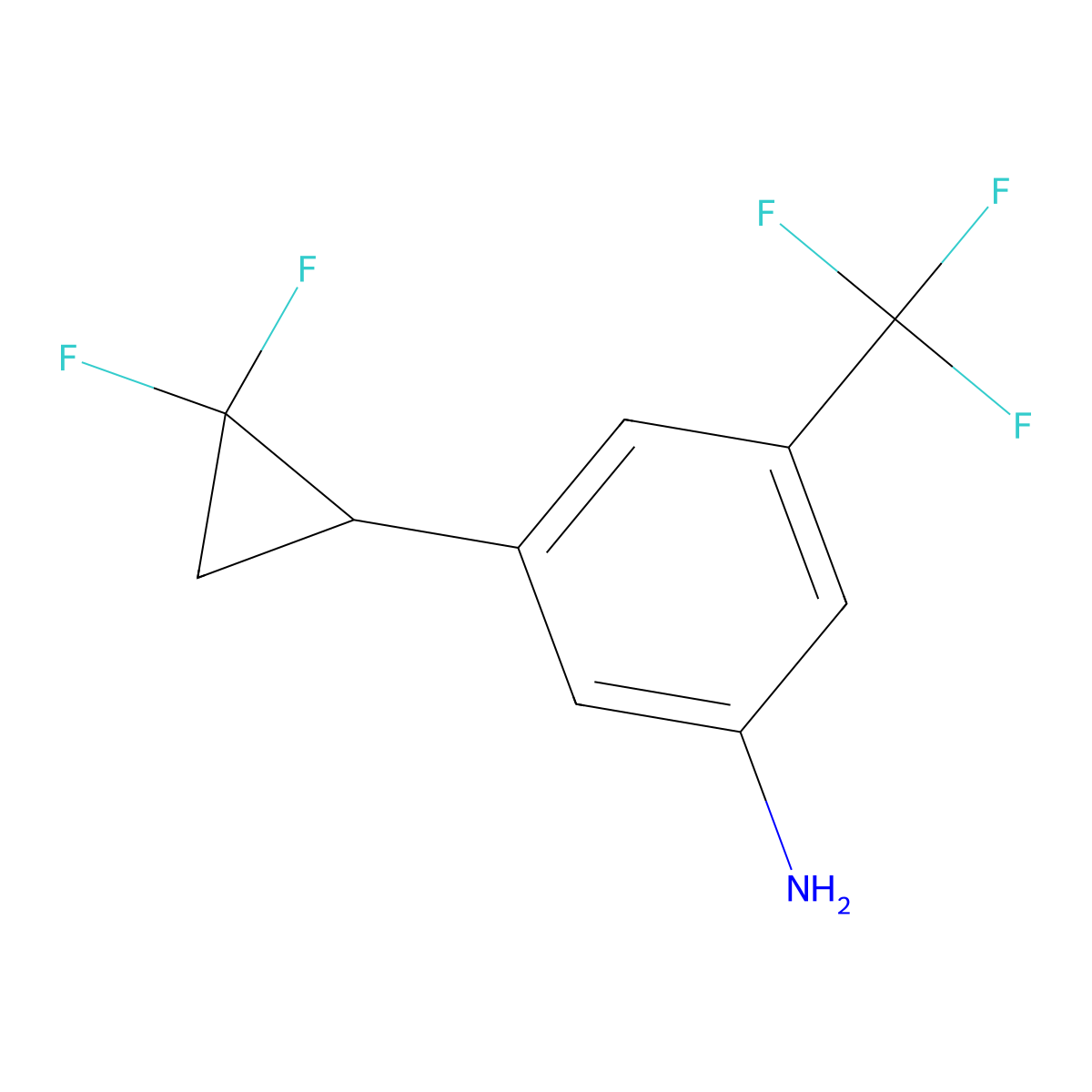 3-(2,2-Difluorocyclopropyl)-5-(trifluoromethyl)aniline molecular structure, CAS 2378502-41-9