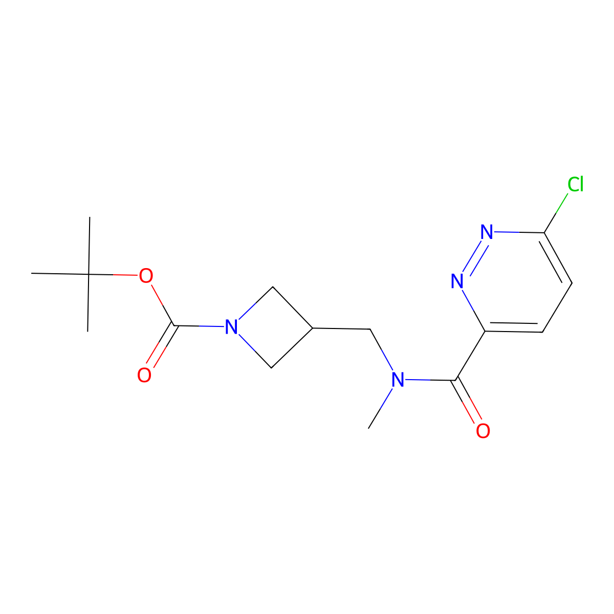 Tert-butyl 3-[[(6-chloropyridazine-3-carbonyl)-methylamino]methyl]azetidine-1-carboxylate molecular structure, CAS 2378502-49-7