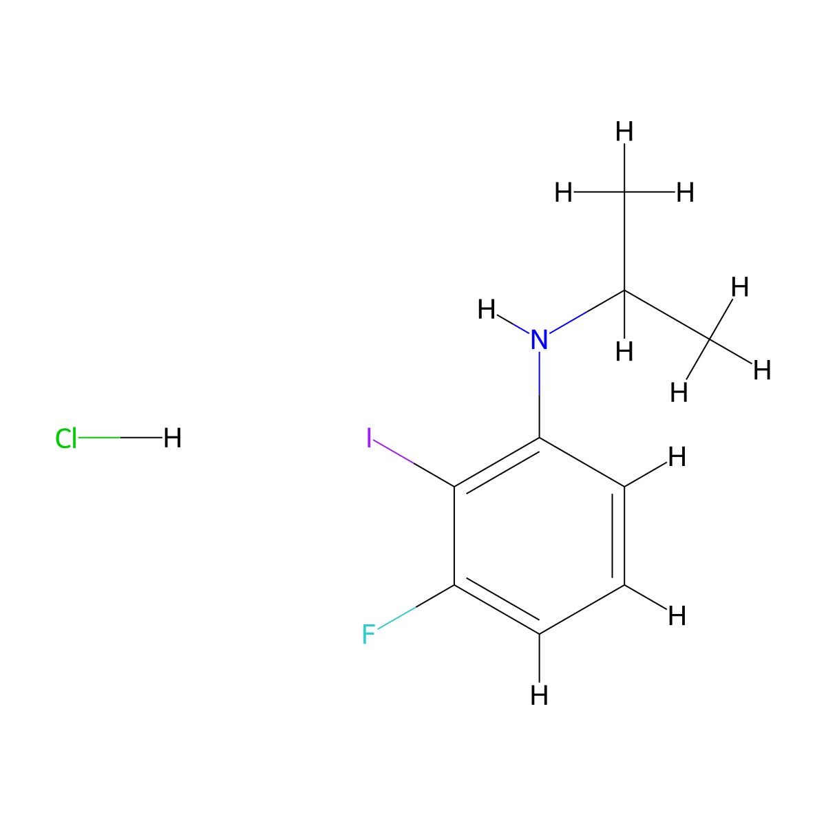 3-fluoro-2-iodo-N-(propan-2-yl)aniline hydrochloride molecular structure, CAS 2378502-51-1