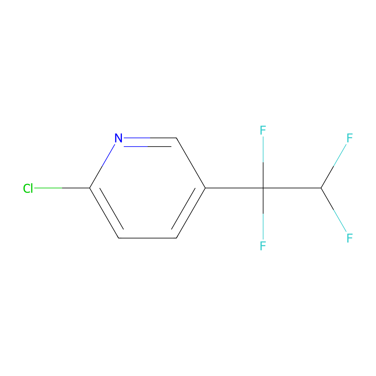 2-Chloro-5-(1,1,2,2-tetrafluoroethyl)pyridine molecular structure, CAS 2378502-57-7
