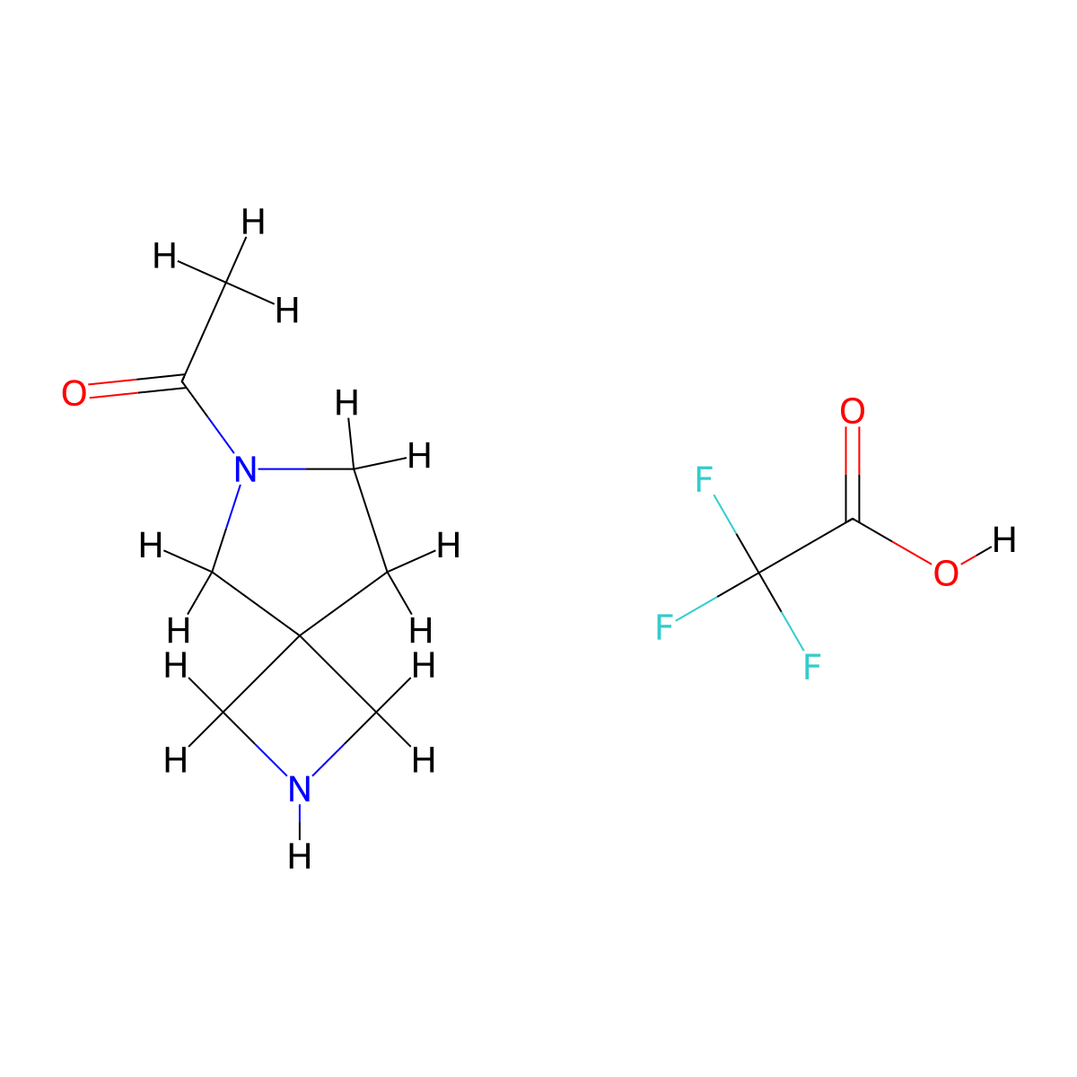 1-{2,6-Diazaspiro[3.4]octan-6-yl}ethan-1-one; trifluoroacetic acid molecular structure, CAS 2378502-74-8