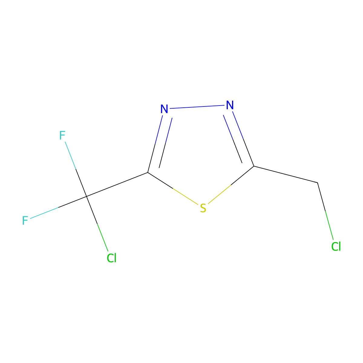 2-(Chlorodifluoromethyl)-5-(chloromethyl)-1,3,4-thiadiazole molecular structure, CAS 2378502-77-1