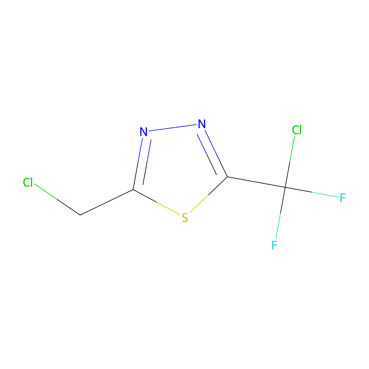 2-(Chlorodifluoromethyl)-5-(chloromethyl)-1,3,4-thiadiazole molecular structure, CAS 2378502-77-1