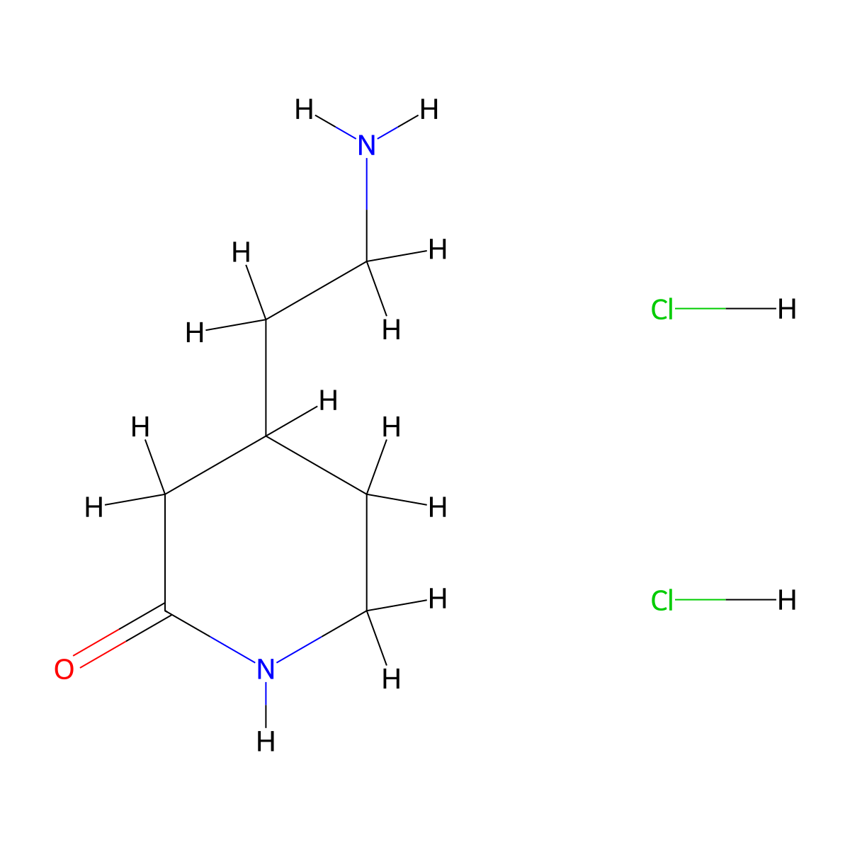 4-(2-Aminoethyl)piperidin-2-one dihydrochloride molecular structure, CAS 2378502-78-2