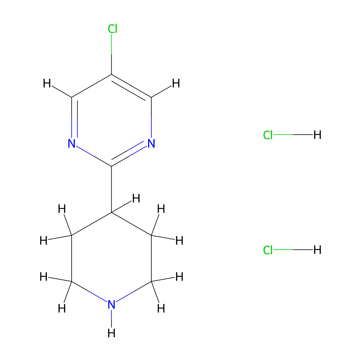 5-Chloro-2-(piperidin-4-yl)pyrimidine dihydrochloride molecular structure, CAS 2378502-81-7