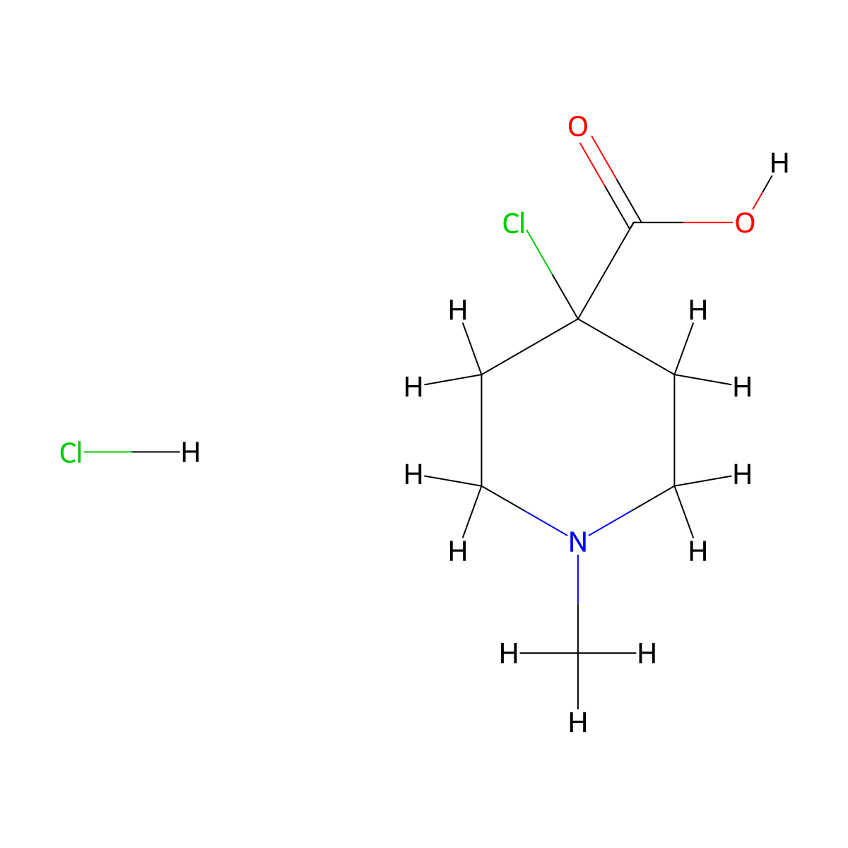 4-Chloro-1-methylpiperidine-4-carboxylic acid hydrochloride molecular structure, CAS 2378502-82-8