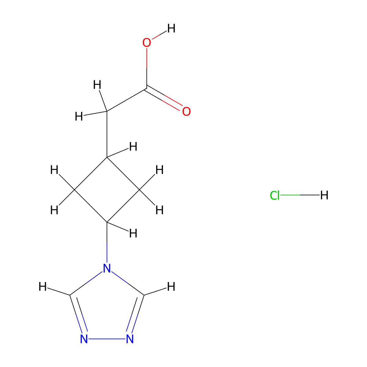 2-(3-(4H-1,2,4-triazol-4-yl)cyclobutyl)acetic acid hydrochloride molecular structure, CAS 2378502-87-3