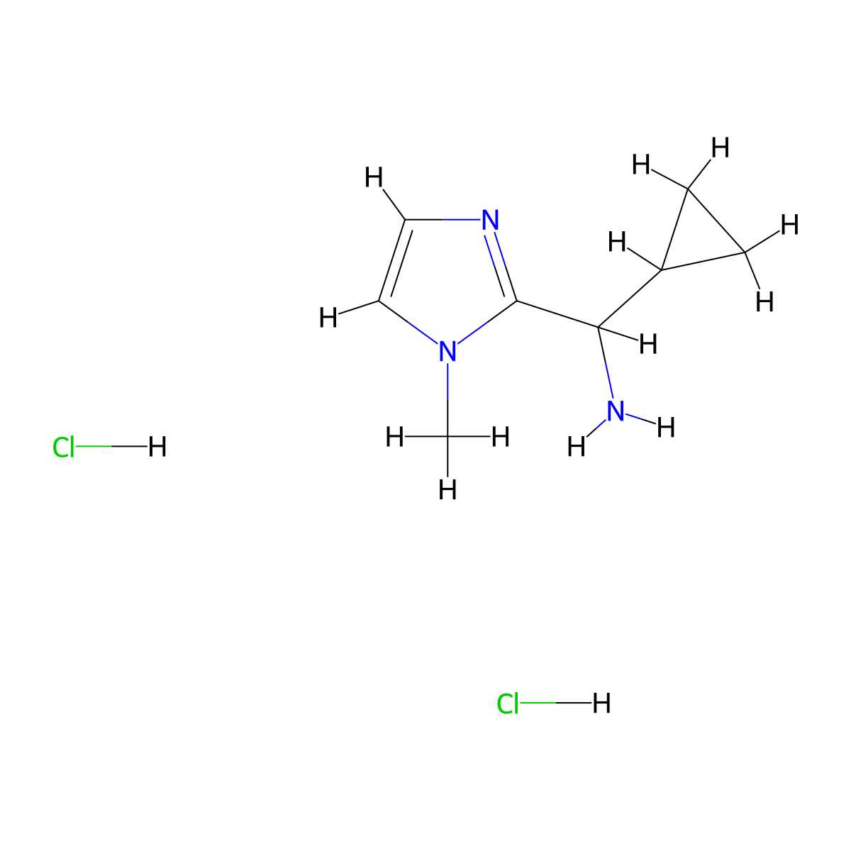 cyclopropyl(1-methyl-1H-imidazol-2-yl)methanamine dihydrochloride molecular structure, CAS 2378502-89-5