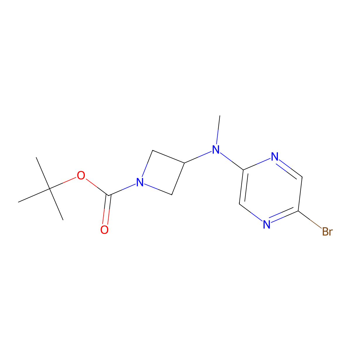 Tert-butyl3-[(5-bromopyrazin-2-yl)(methyl)amino]azetidine-1-carboxylate molecular structure, CAS 2378502-90-8